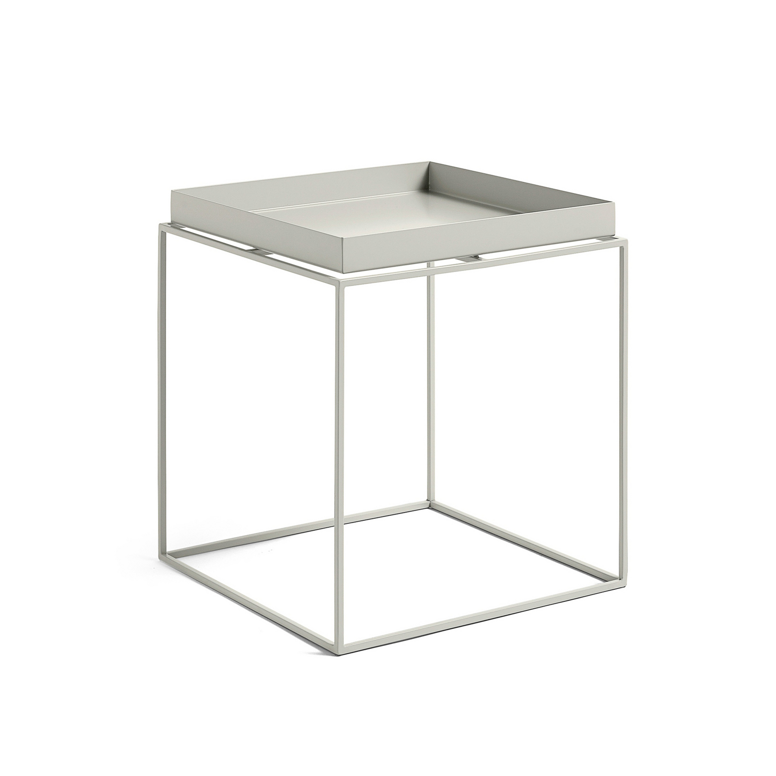 Tray sidobord, krämvit, stål, 40 x 40 cm - HAY