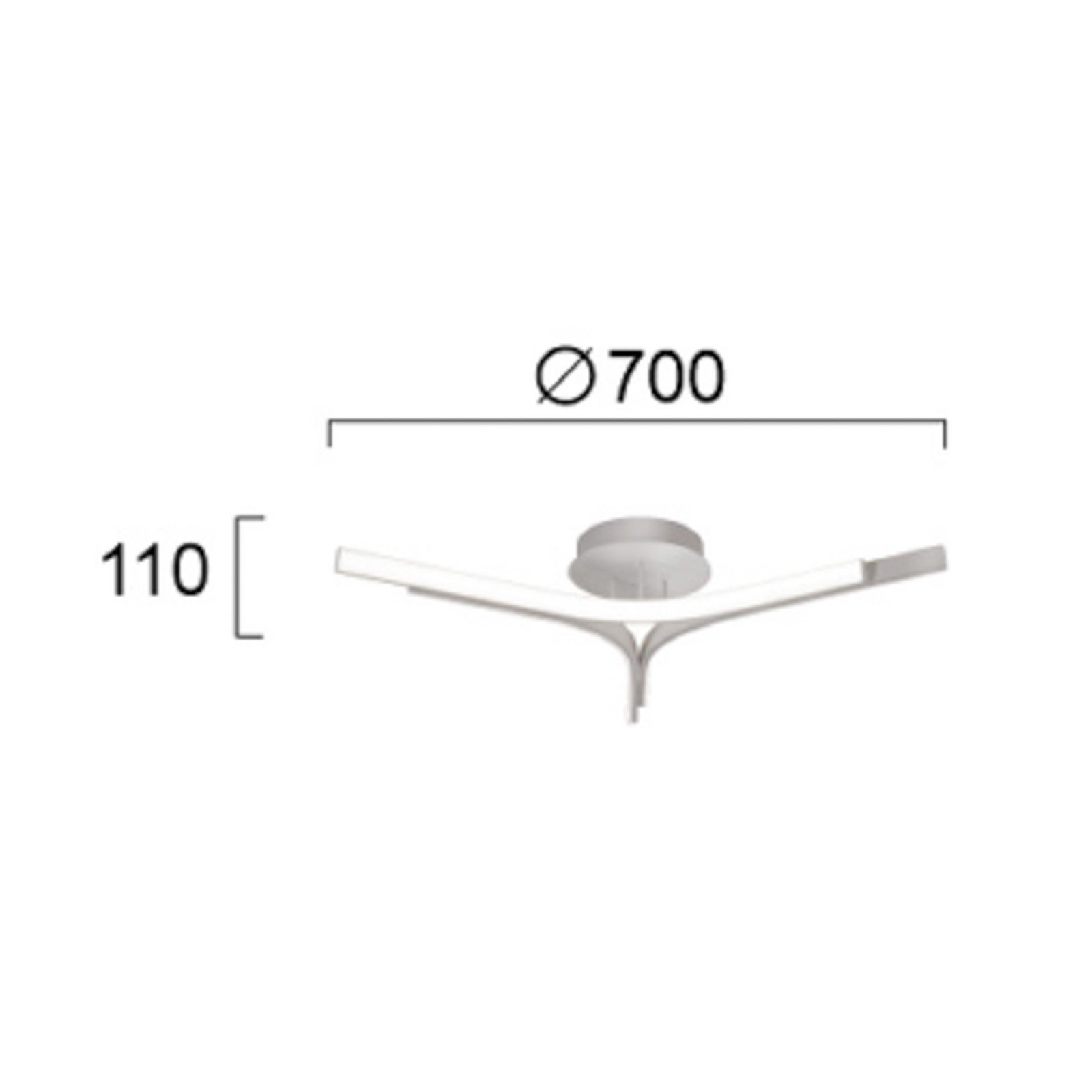 LED-taklampe Alta, sølvfarget, Ø 70 cm, metall