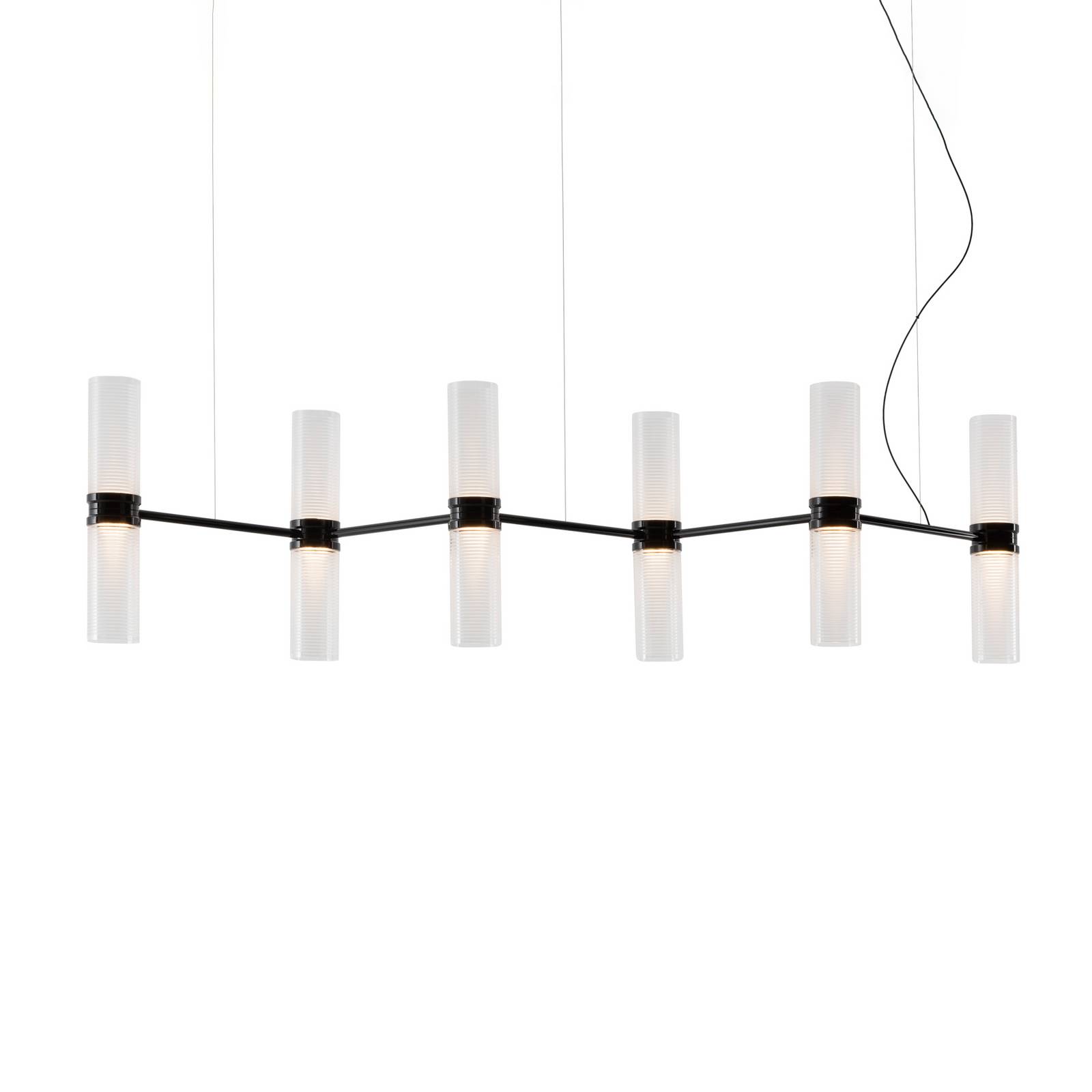 Artemide LED-Hängelampe Zephyr Linear, schwarz, 160 cm, App