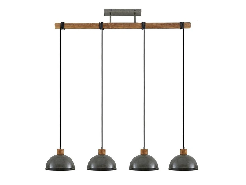 Lindby - Durbis 4 Pendelleuchte Dark Grey/Wood