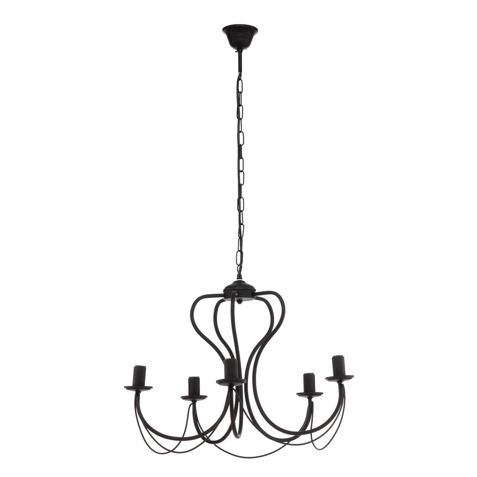 Kronleuchter Candela schwarz 5-flammig