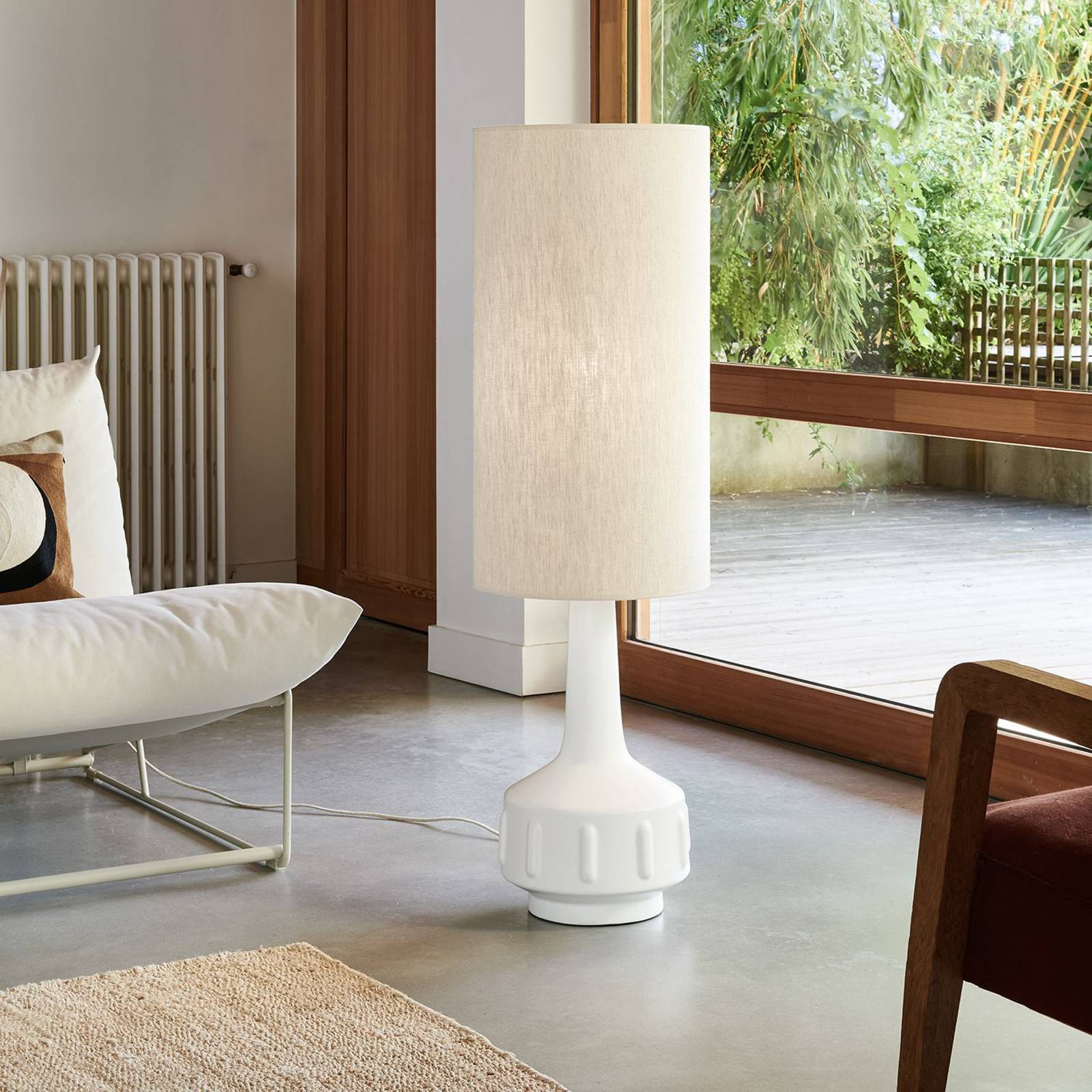 MARKET SET Stehlampe Jimmy, weiß/beigefarben, 121 cm günstig online kaufen