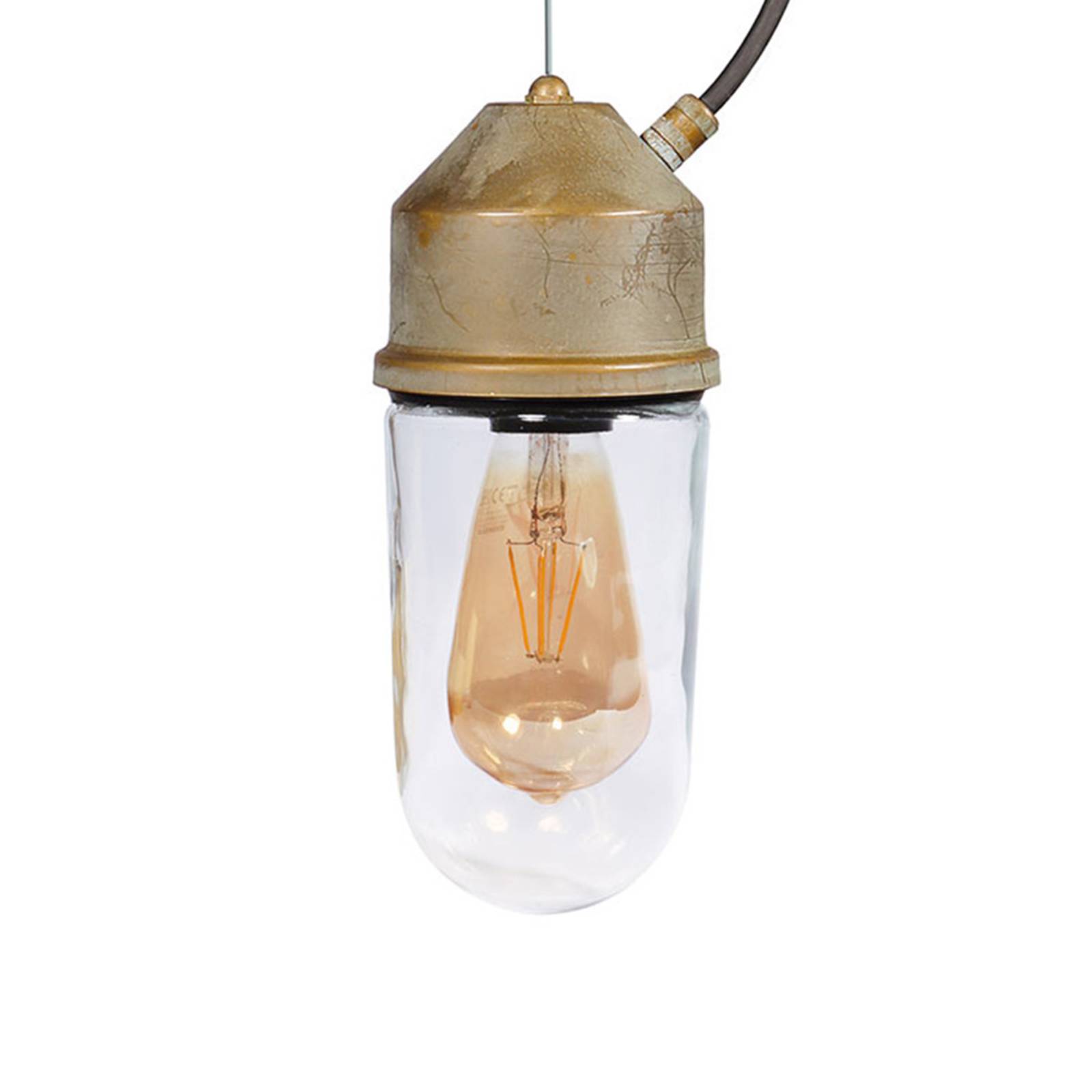 Moretti Luce Suspension 1951N laiton ancien verre droit transp