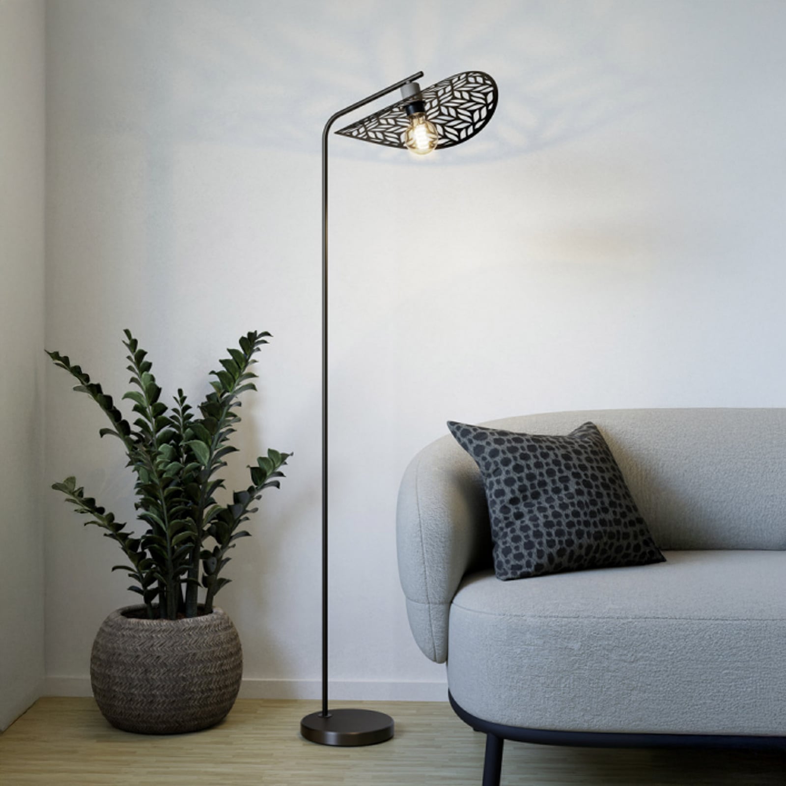 Lampadaire EGLO SWABY, couleur bronze, hauteur 160 cm, métal, E27