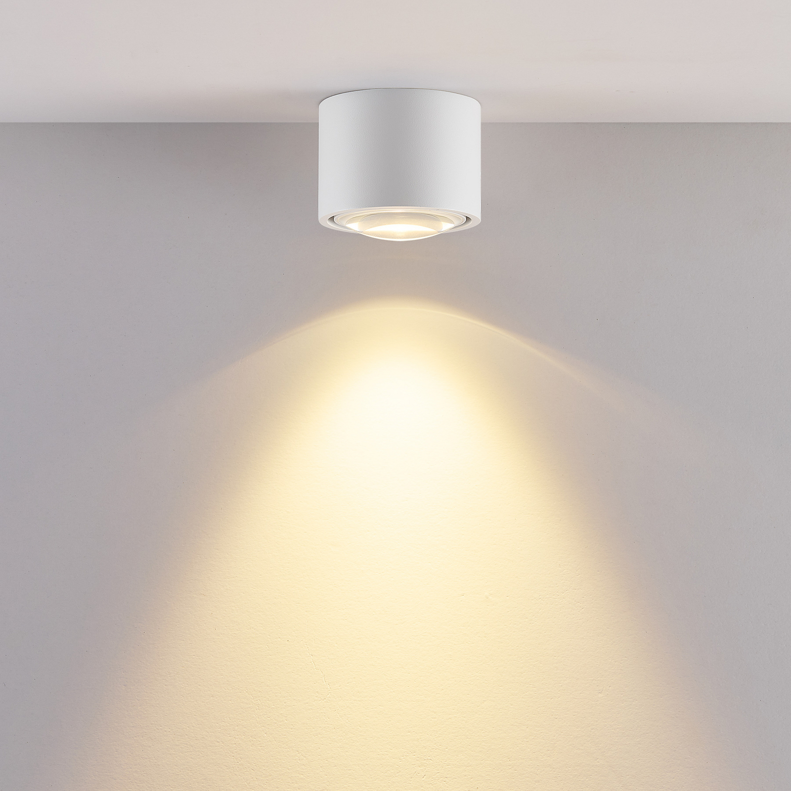 LED-utomhustaklampa MAG MINI, vit, Ø 9 cm, CCT, dimbar, IP44