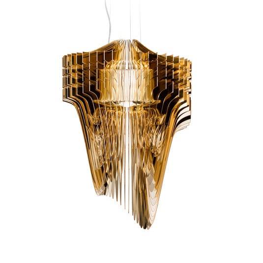 Candeeiro suspenso Aria M, dourado, Ø 60 cm - Slamp