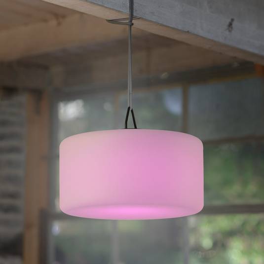 Holly LED pendant light, battery IP44, Ø30cm Lights.co.uk