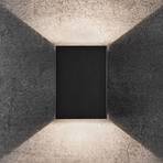 Fold LED outdoor wall light, 10 x 15 cm, black