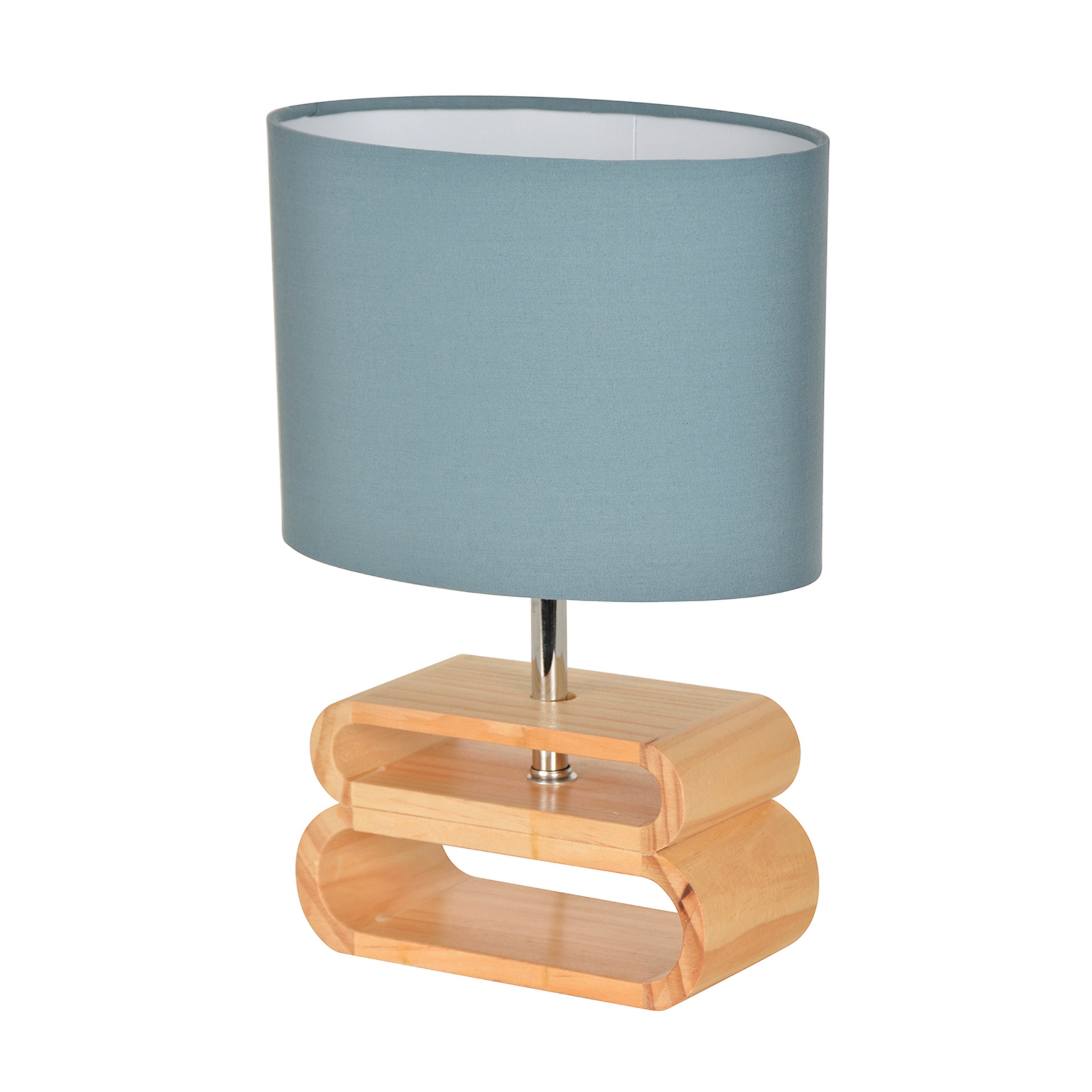 Lampa de masă Oslo alb/lemn deschis, înălțime 30 cm - COREP SAS