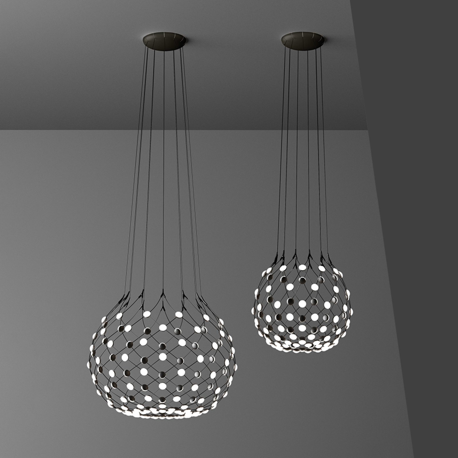 Luceplan Mesh Wireless LED-Hängeleuchte Ø 100cm