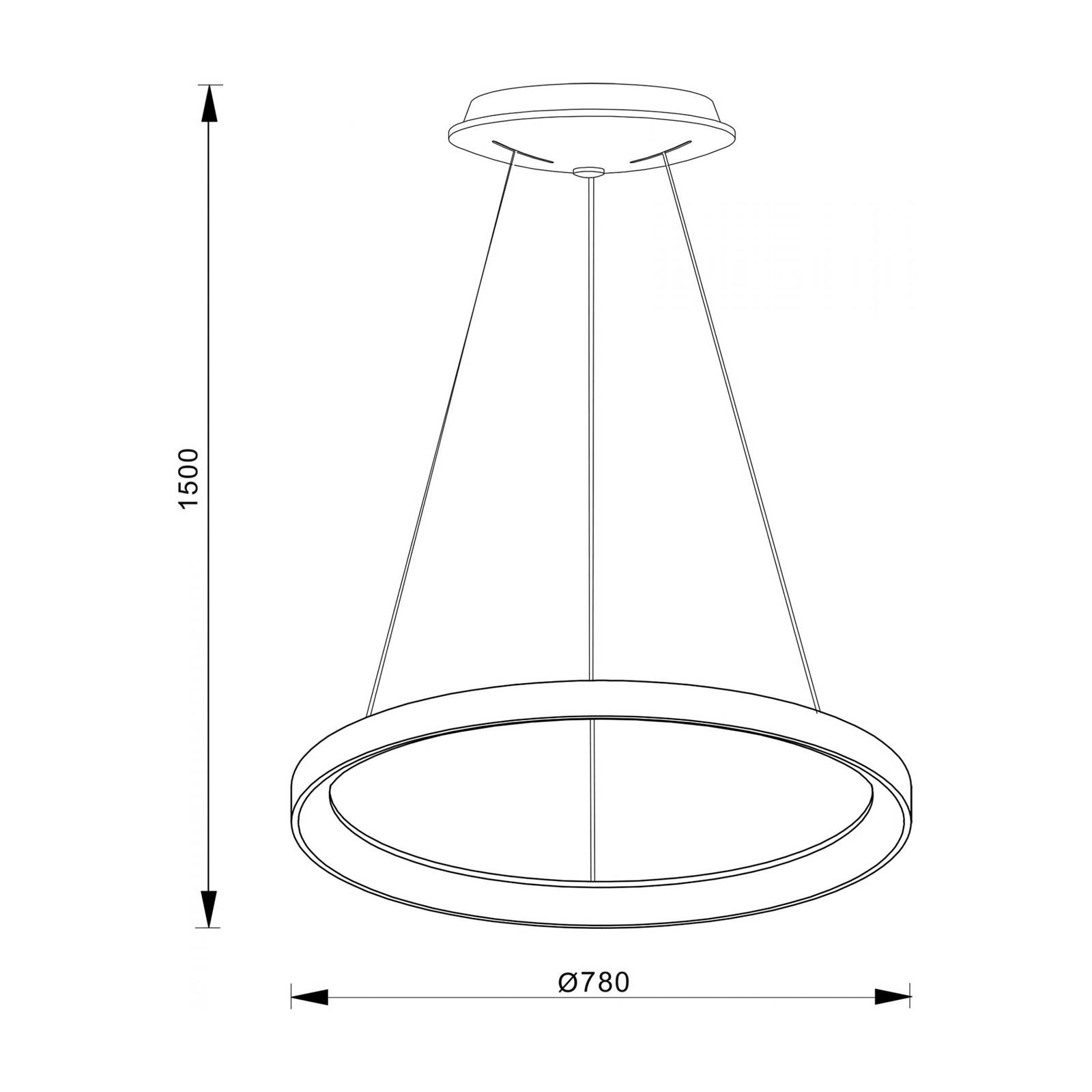 LED hanglamp Merope, Ø 78 cm, dimbaar, zilver