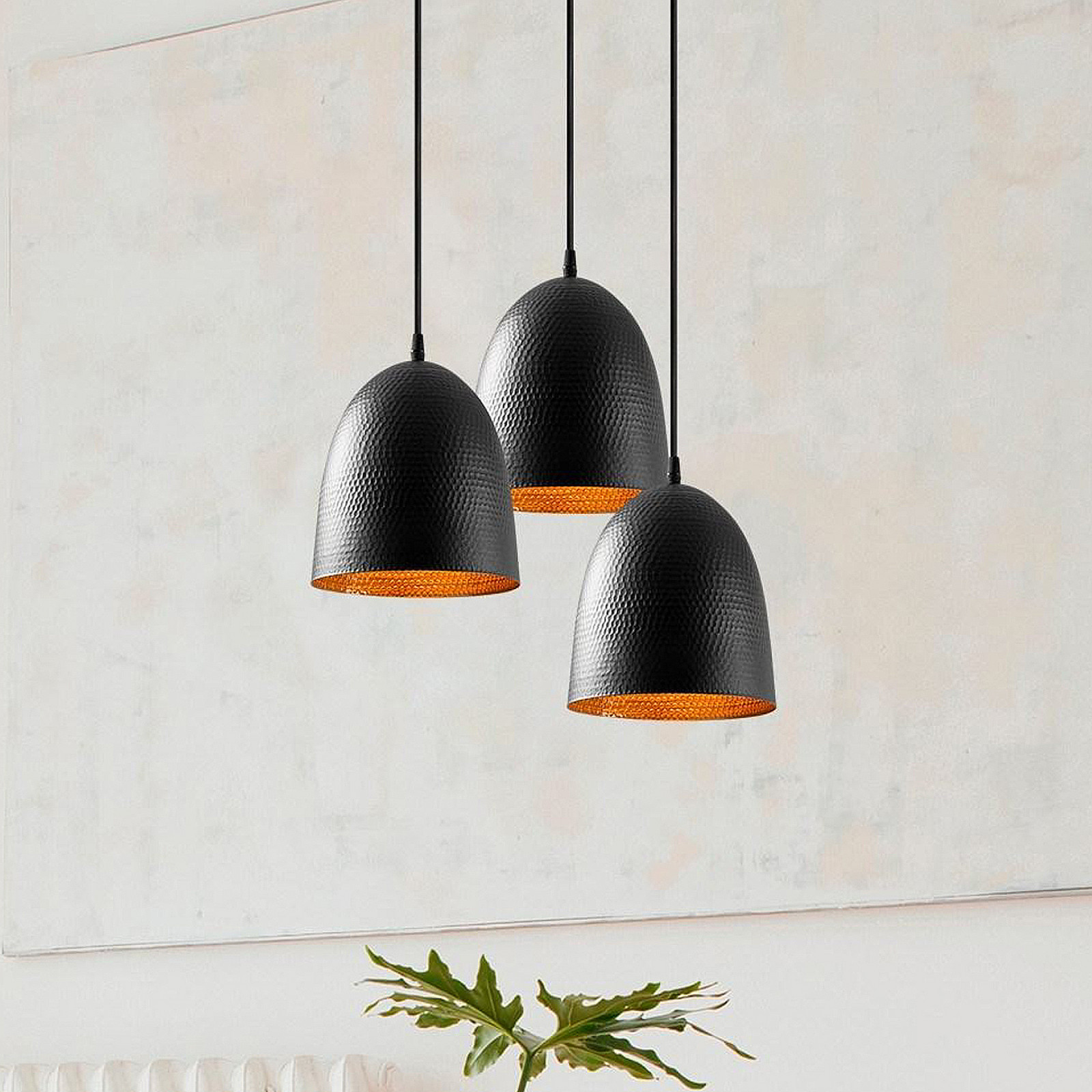 Opviq Lampă suspendată Tattoo 6168 negru metal rotundă cu 3 becuri - Camera de zi / sufragerie