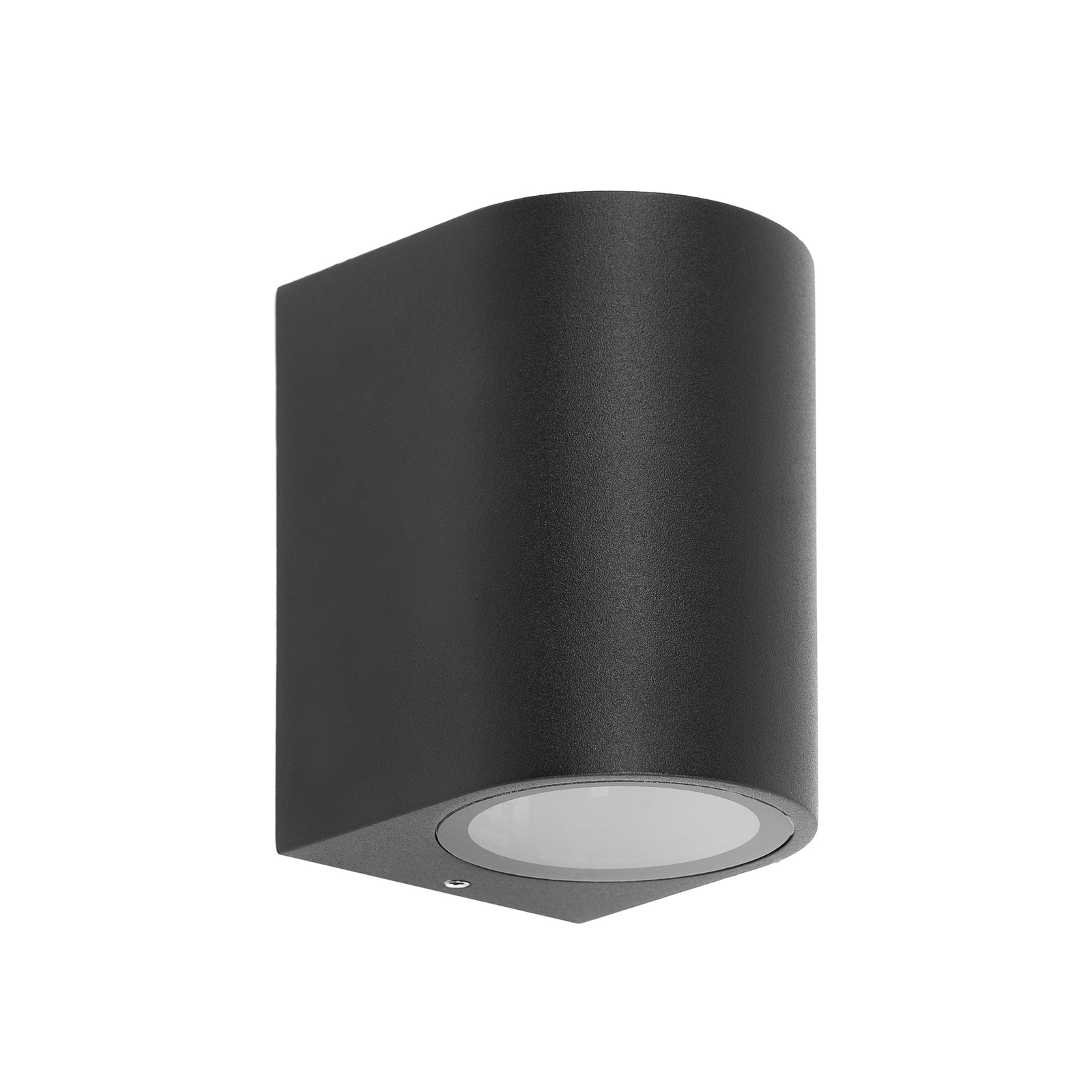 Prios outdoor wall light Tetje, black, round, 10 cm, set of 4