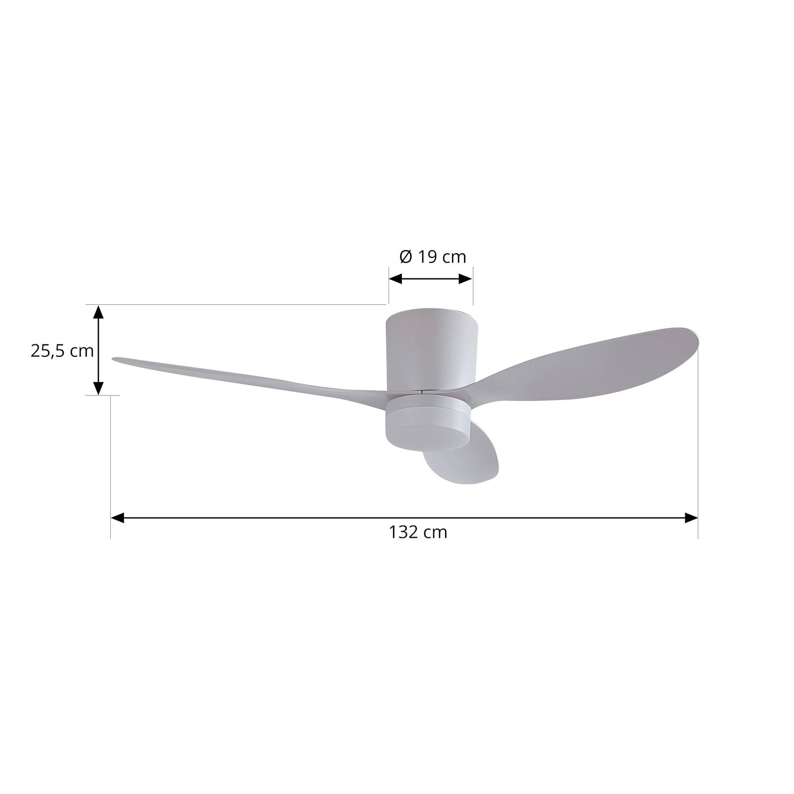 Lucande Wentylator sufitowy LED Kayu, biały, DC, cichy, Ø 132 cm