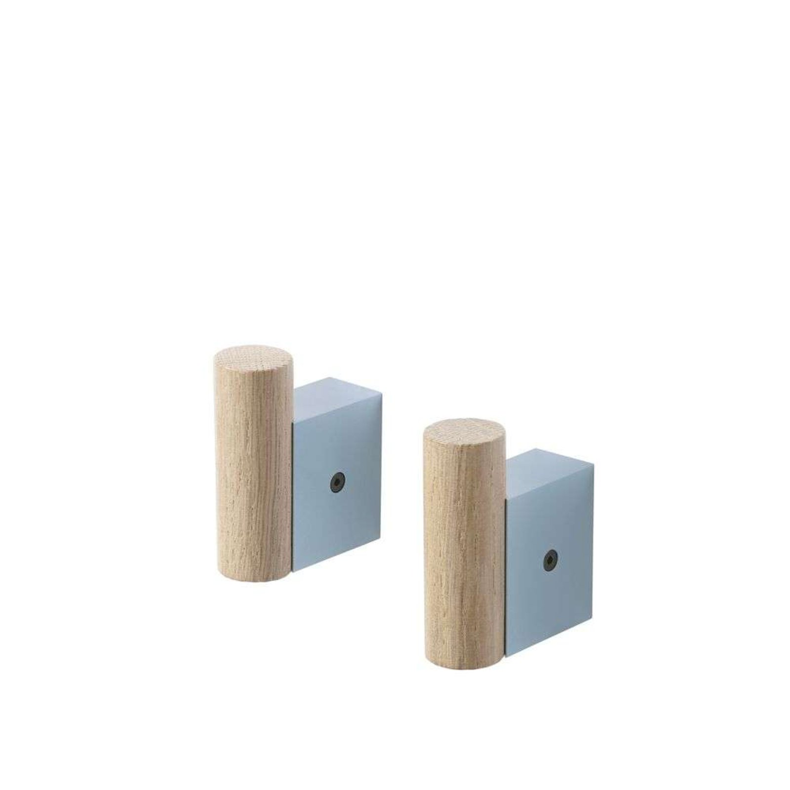 Attach Coat Hook Set of 2 Oak/Pale Blue - Muuto