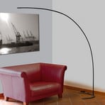 Lindby Candeeiro de pé LED Danua, preto, metal, altura 200 cm