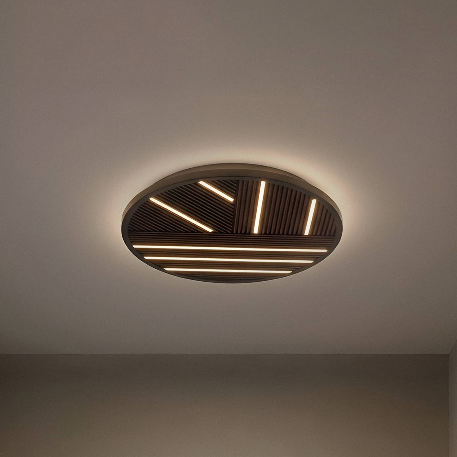 Lucande LED-Deckenlampe Orven, Holz, Ø 50 cm, dimmbar günstig online kaufen