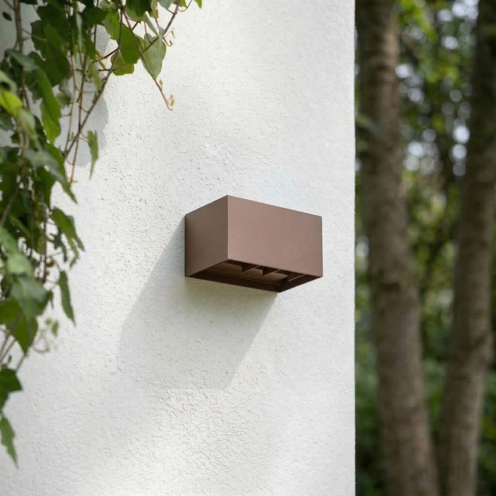 Vonkajšie nástenné svietidlo Nivar LED, hrdzová, 4-pl., 20 cm, IP54 – Lindby