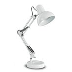 Lampe à poser Kelly avec bras articulé, E27, blanc