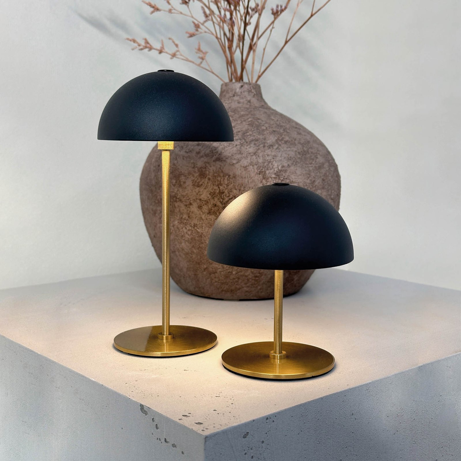 Along Portable Table Lamp 2 pcs. Mini Black/Brass - DybergLarsen
