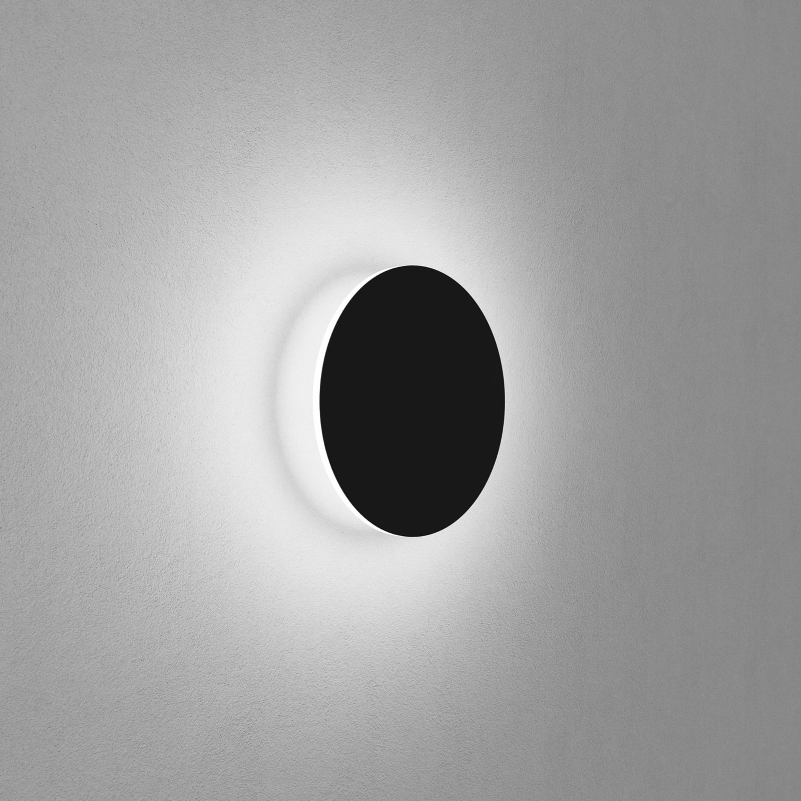 EGG LED wall light Orbit, black, Ø 25 cm, aluminium, 2,700 K