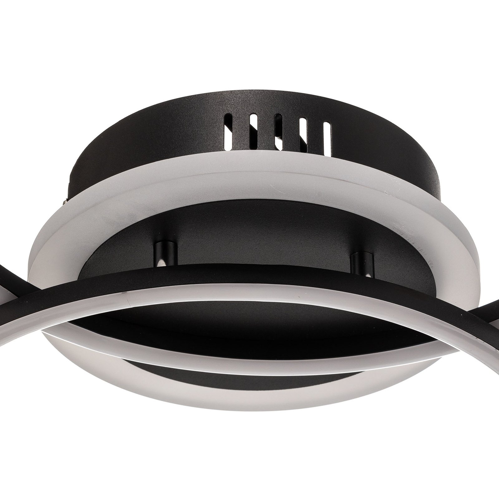 Venida LED ceiling light in a ring design, black