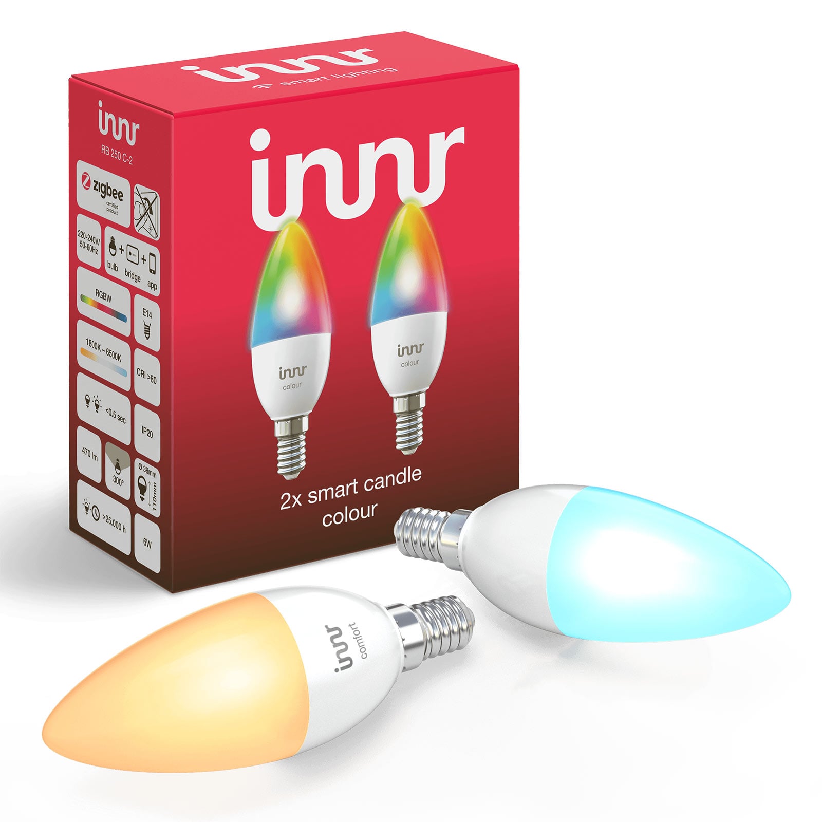 E14 6w Led Lampe Innr Smart Candle Colour 2er Set Kaufen Lampenwelt De 