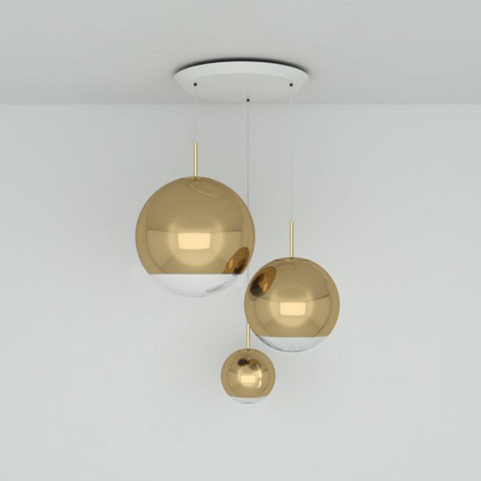 Tom Dixon Mirror Ball Range Round 3 becuri auriu - Camera de zi / sufragerie - design - auriu transparent - Plastic