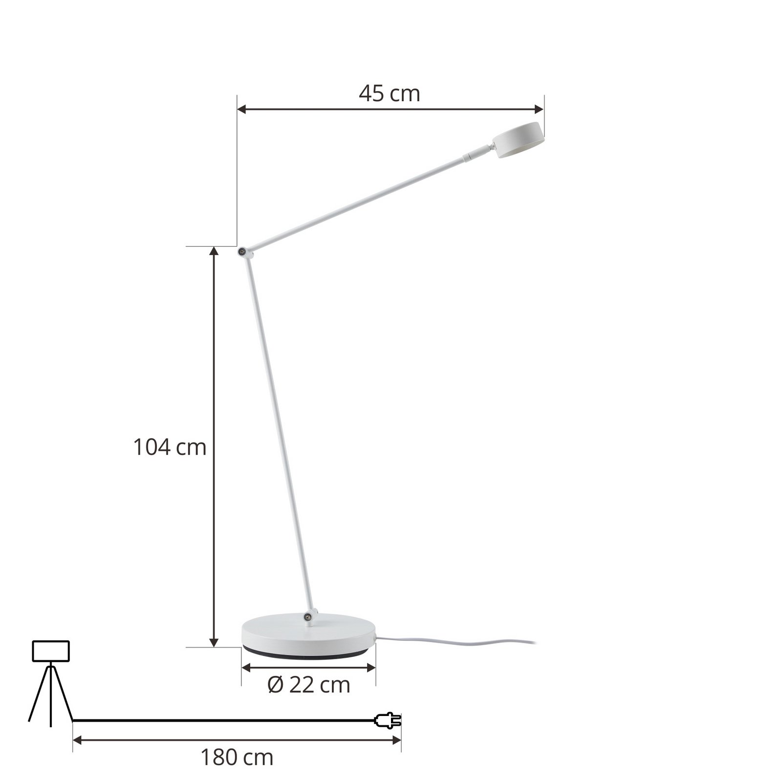 Lindby Jyla podna lampa, 88 cm, mat bijela, GX53, fleksibilna