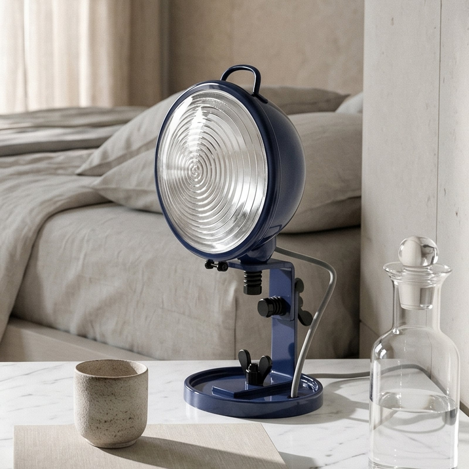 Aluminor Jeep table lamp, midnight blue, aluminium, glass, steel, E14