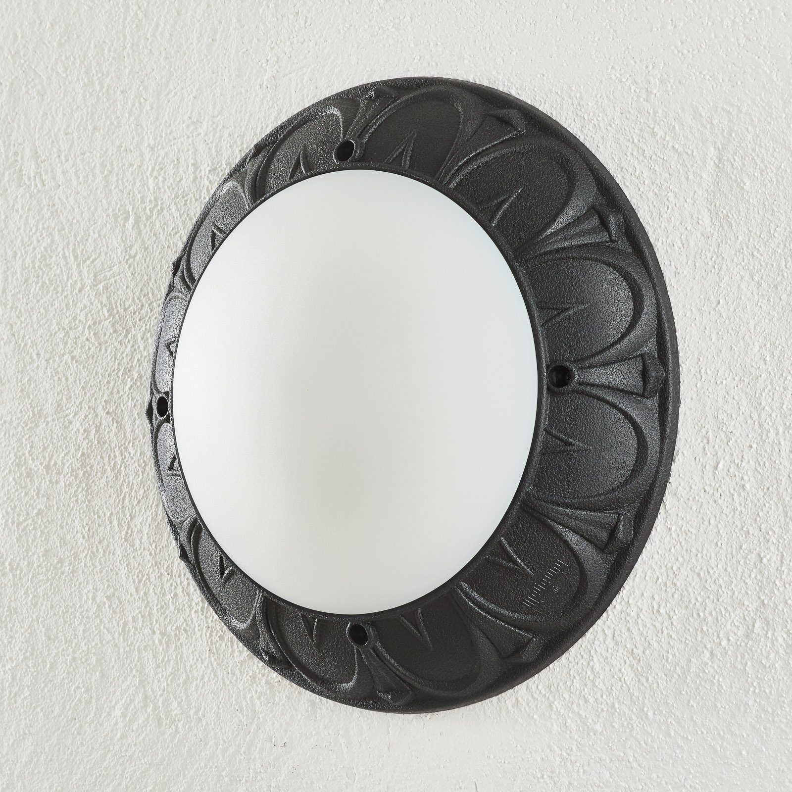 Fumagalli Rita wall light E27 black opal, polyresin, polycarbonate, E27, 8 W, energy efficiency: A+