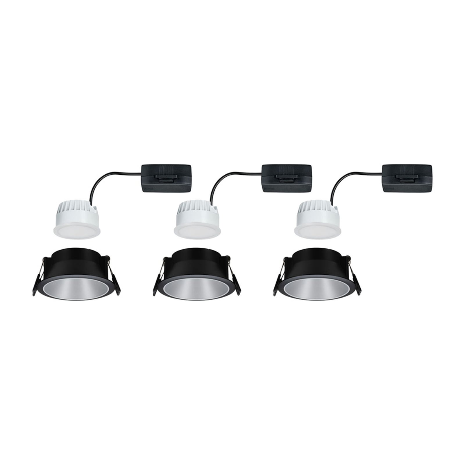Cole LED-kohdevalaisin, hopea/musta, 3 kpl:n sarja - Paulmann Cole LED-kohdevalaisin, hopea/musta, 3 kpl:n sarja - Paulmann