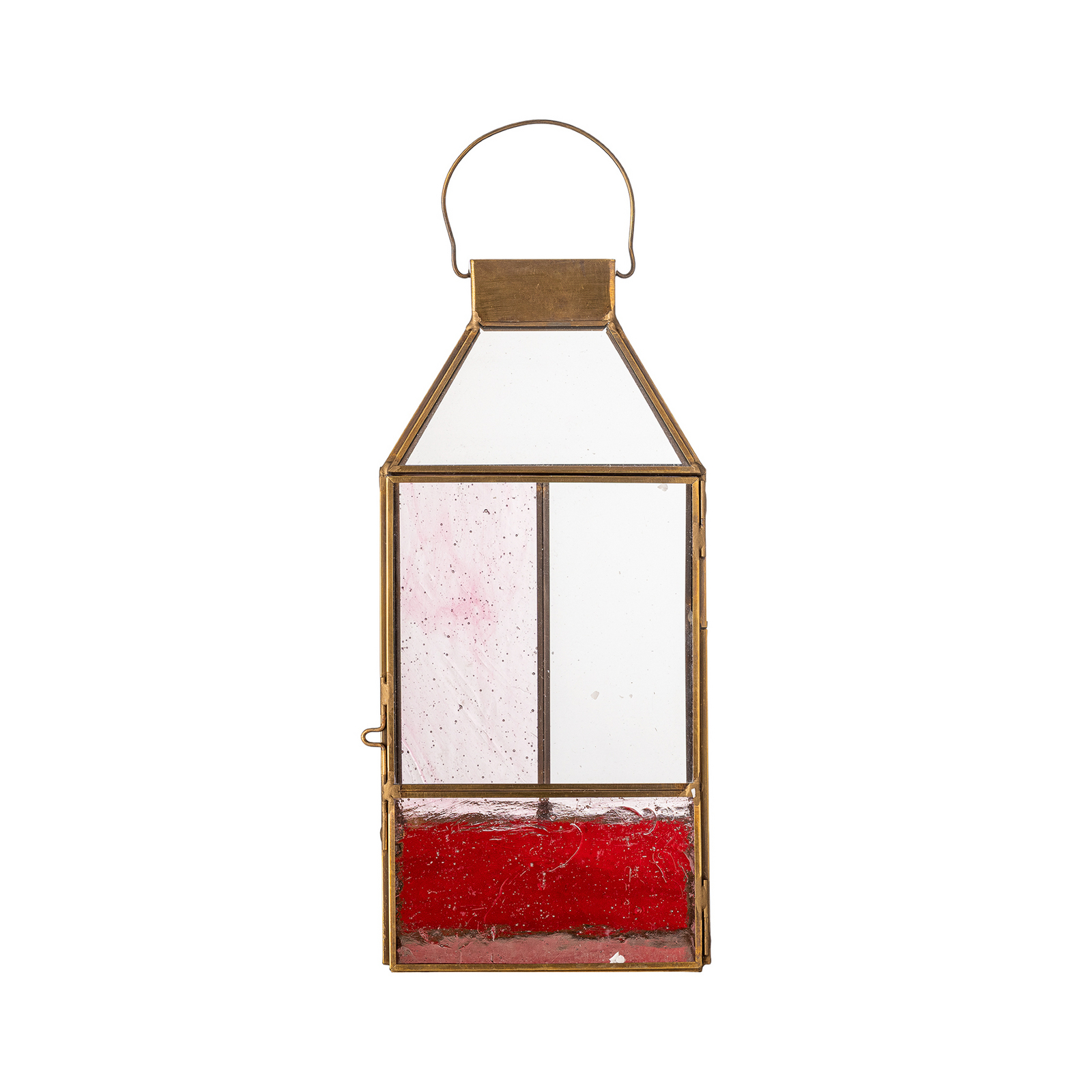 Lanterne Drew, transparente/rose, hauteur 34 cm, verre - Bloomingville