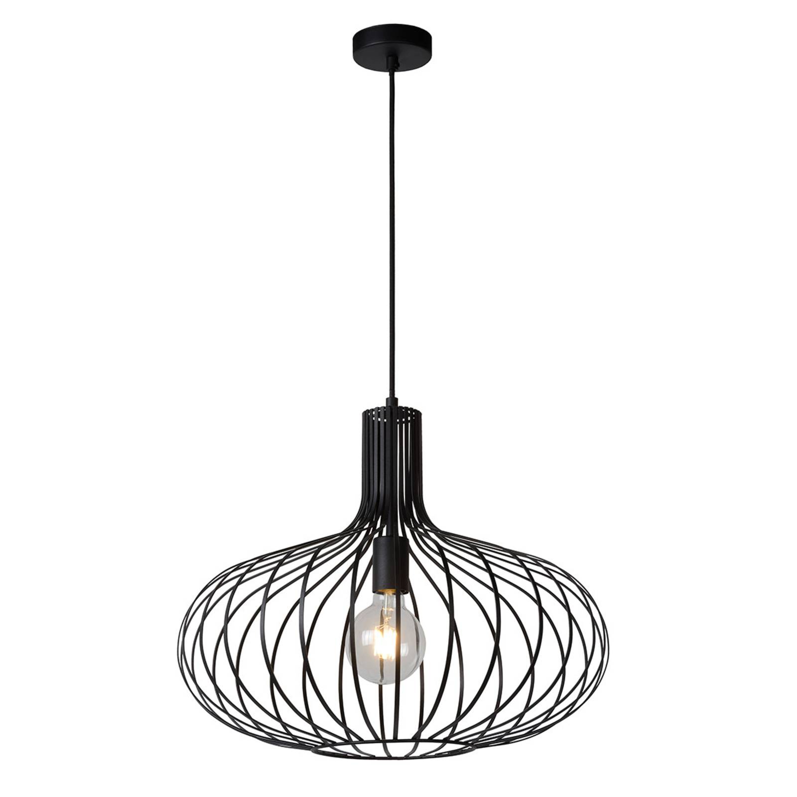Lampa wisząca Manuela w kształcie klatki w kolorze czarnym, 50 cm