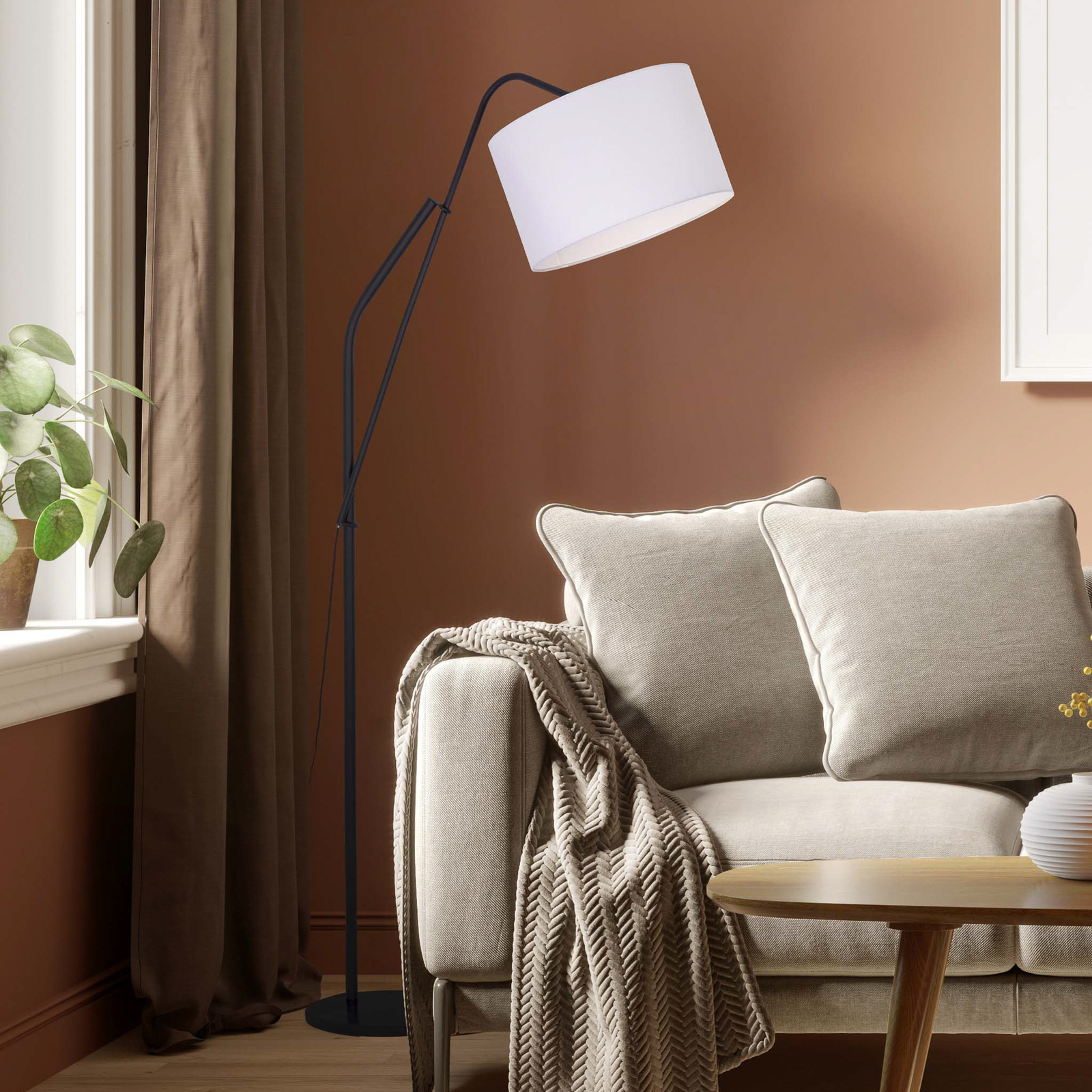 Alto fabric floor lamp, height-adjustable
