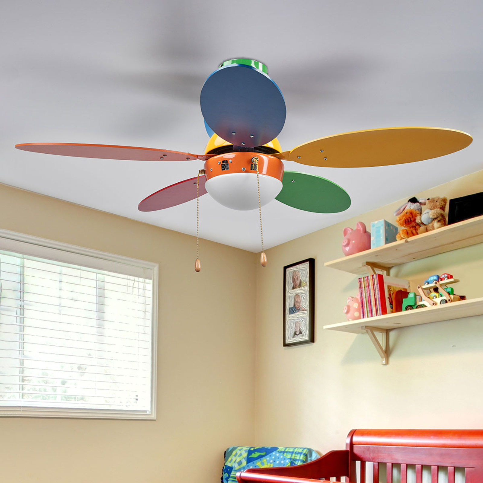 Ventilateur De Plafond Colore Corinna Avec Lumiere Luminaire Fr