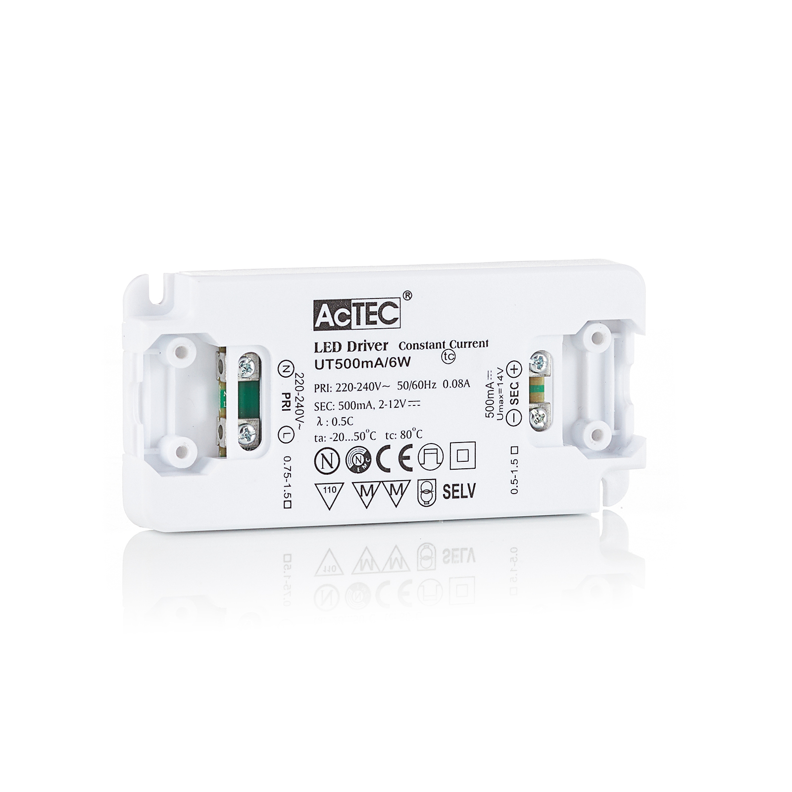AcTEC Slim LED-driver CC 500mA, 6 W