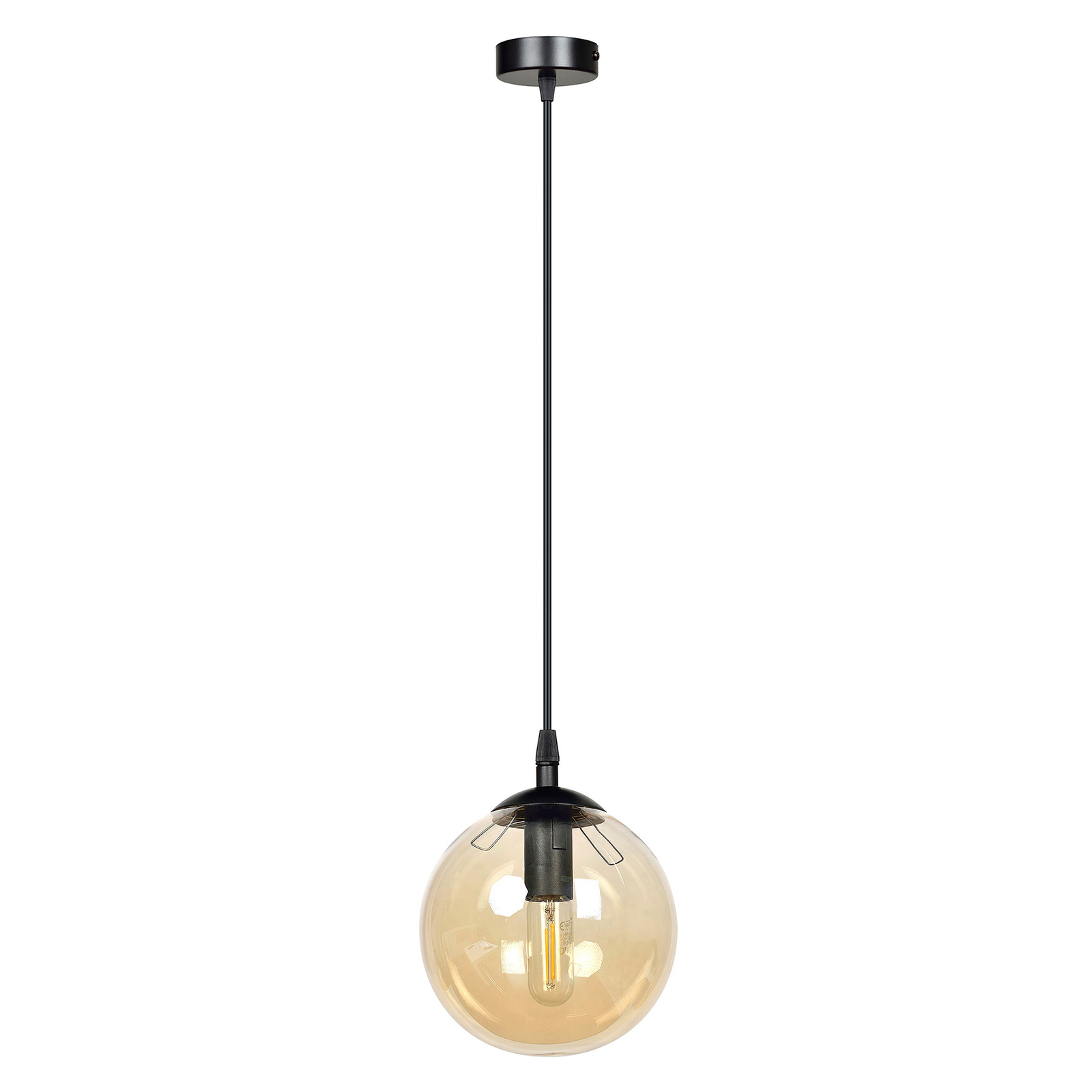 Lámpara colgante Glassy, 1 luz, central, ámbar