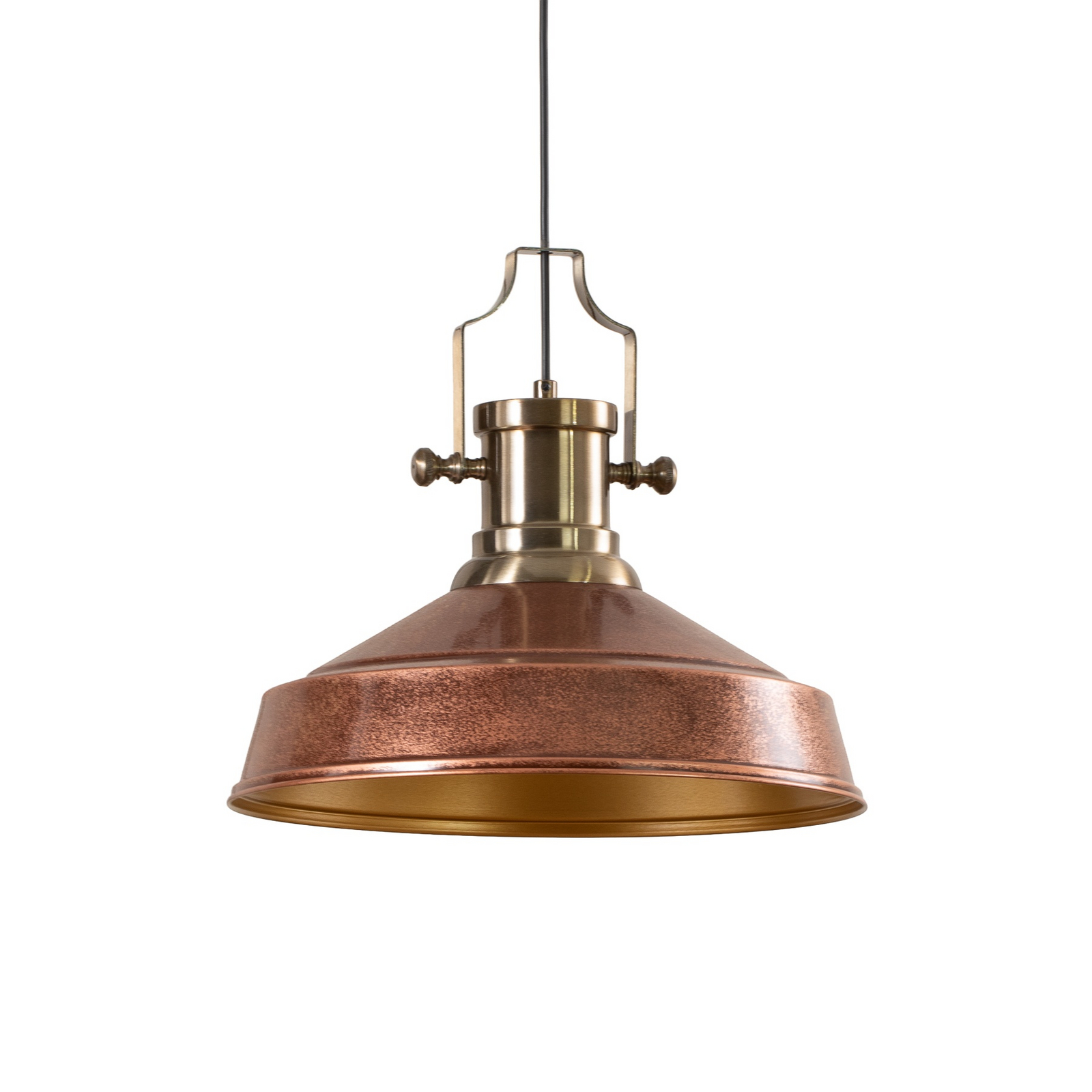 Augusta pendant light, copper/gold, Ø 40 cm, metal