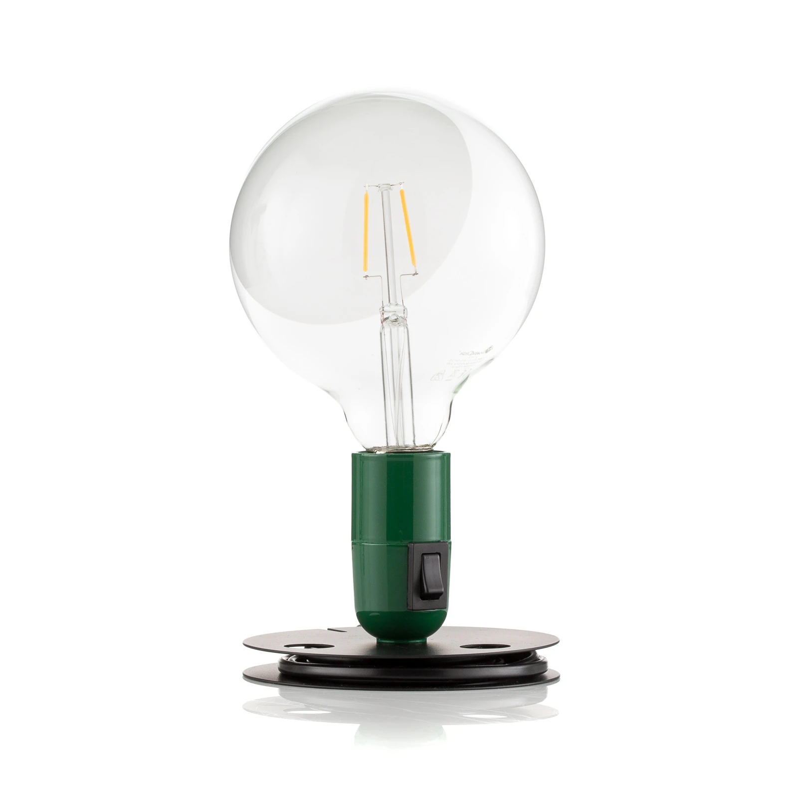 FLOS Lampadina LED tafellamp groen, voet zwart