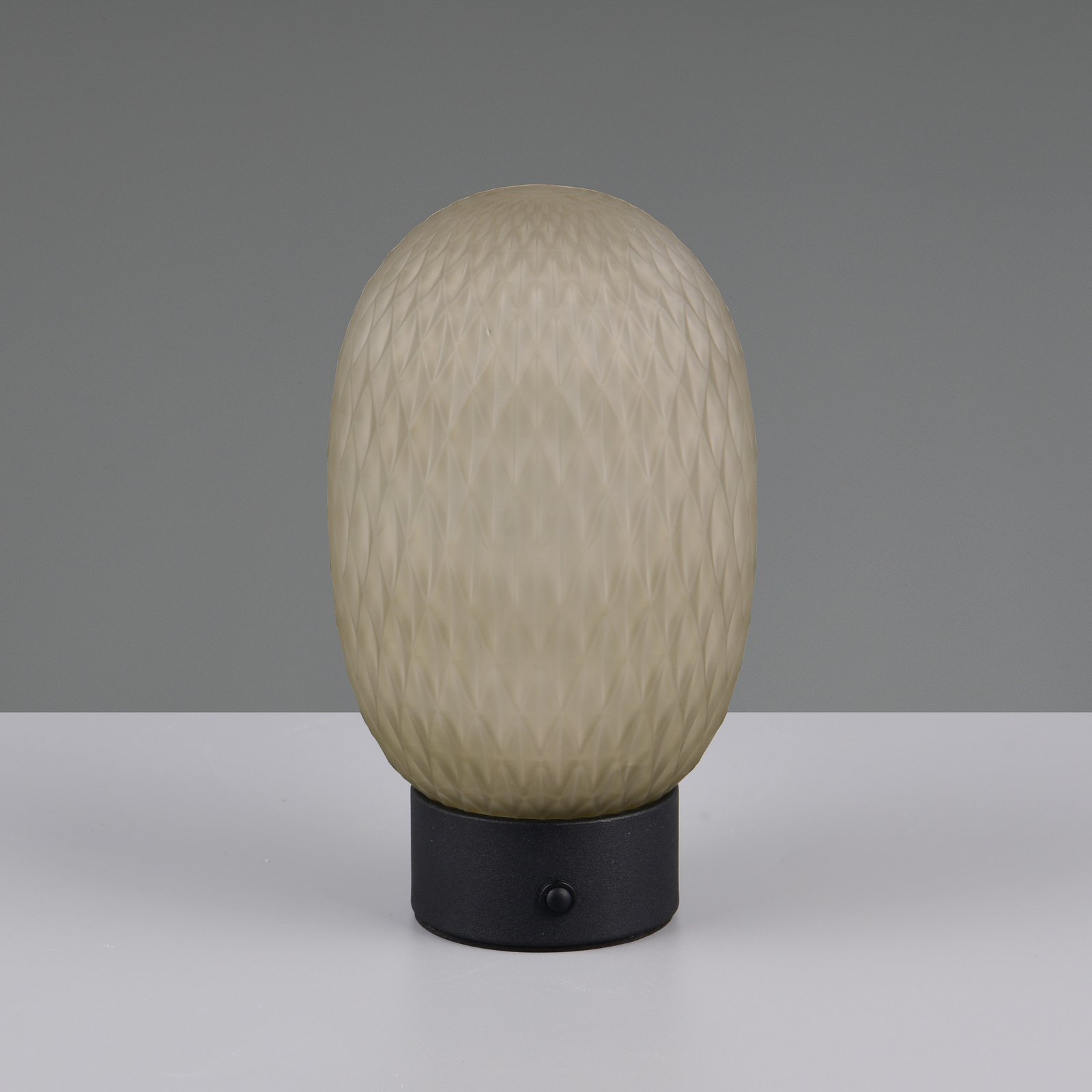 LED rechargeable table lamp Facette, green, USB, glass,