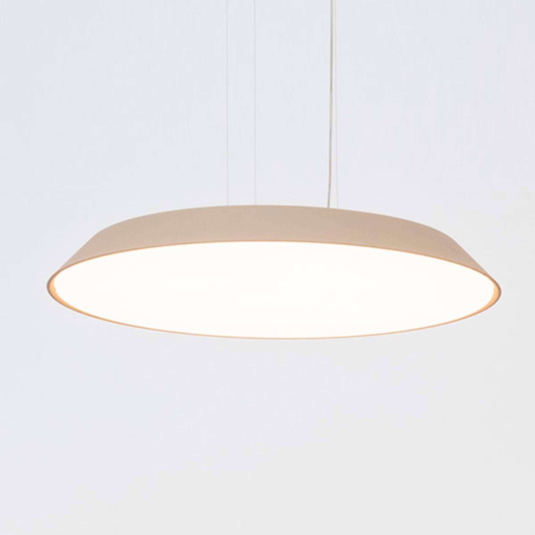 Artemide Febe LED hanging light 3,000 K dove grey, for Living / Dining Room, methacrylate, polycarbonate, 24.8 W, energy efficiency: A+, H: 7.6 cm