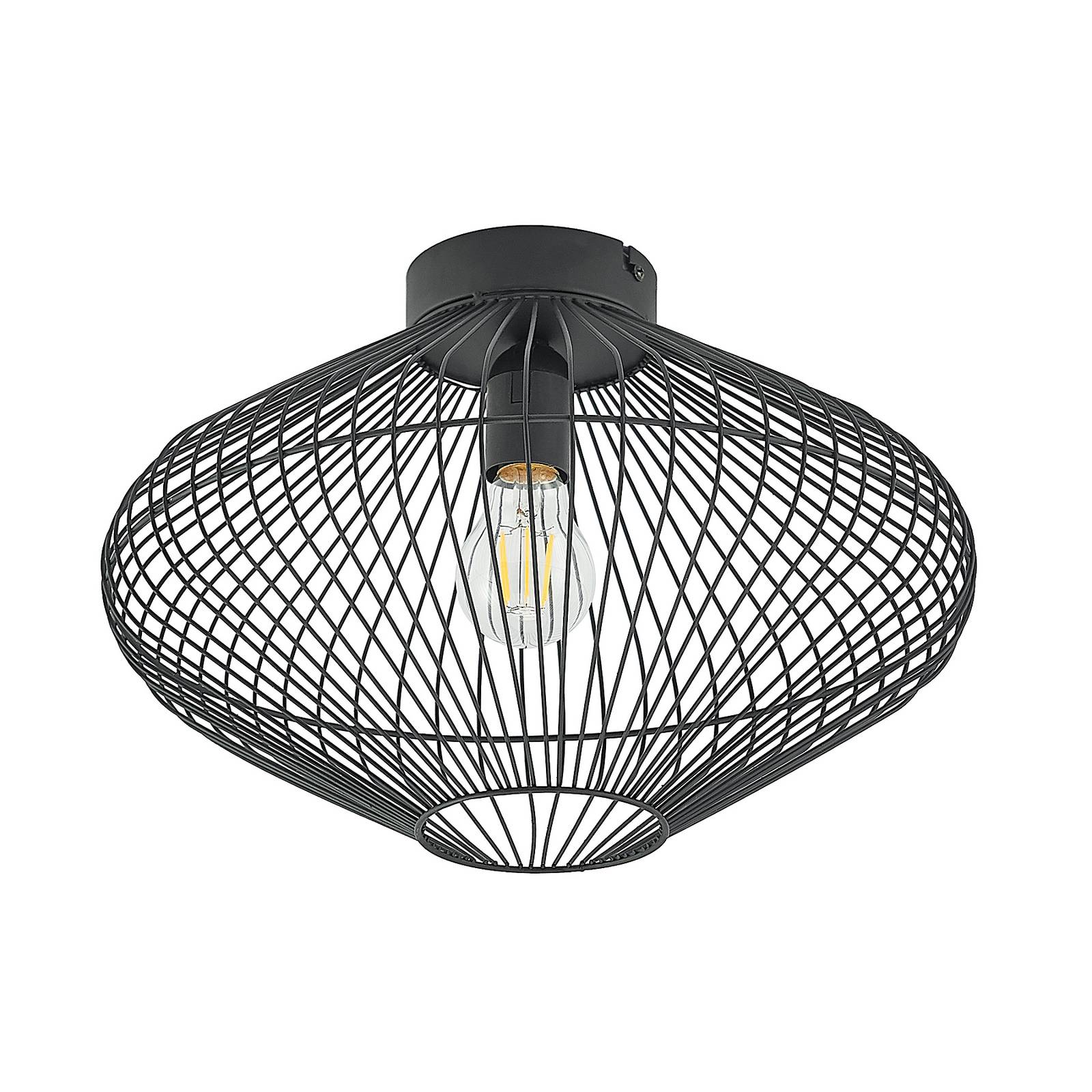 Lindby Ubali ceiling light with a cage lampshade