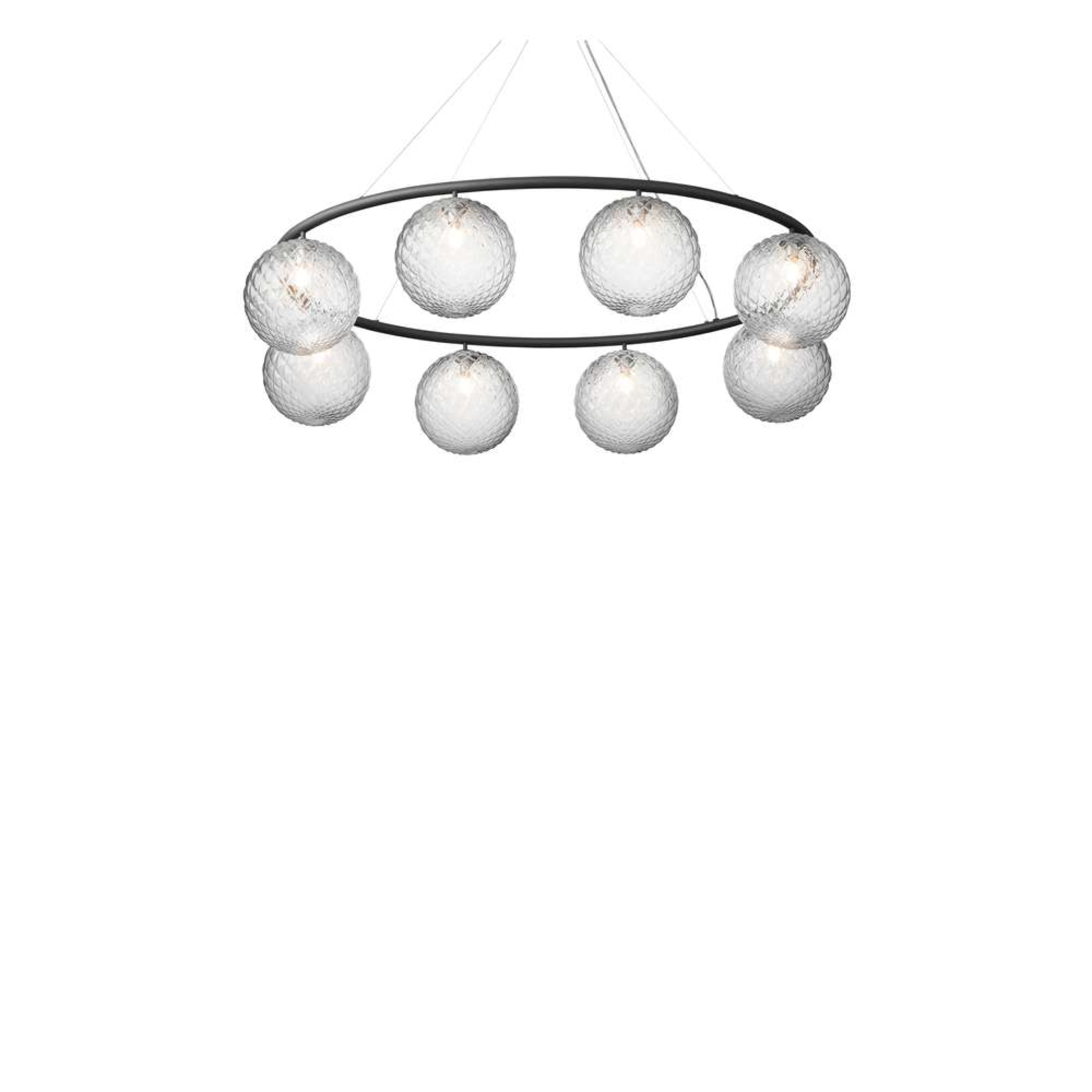 Miira 8 Oval Chandelier Rock Grey/Optic Clear - Nuura