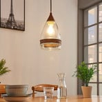 Suspension Millina en verre, brun rouille, 1 lampe