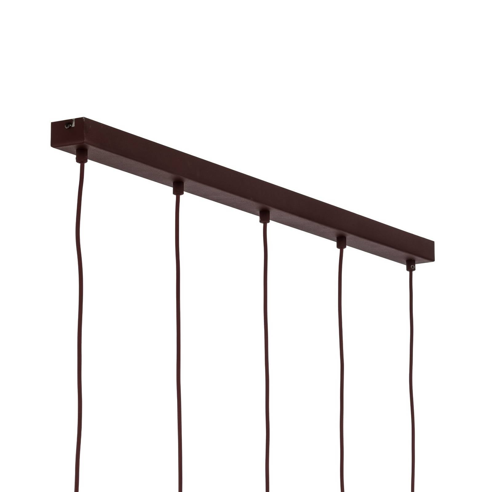 Żyrandol Sool, ciemnoczerwona, długość 95 cm, 5-punktowa, metal, E27