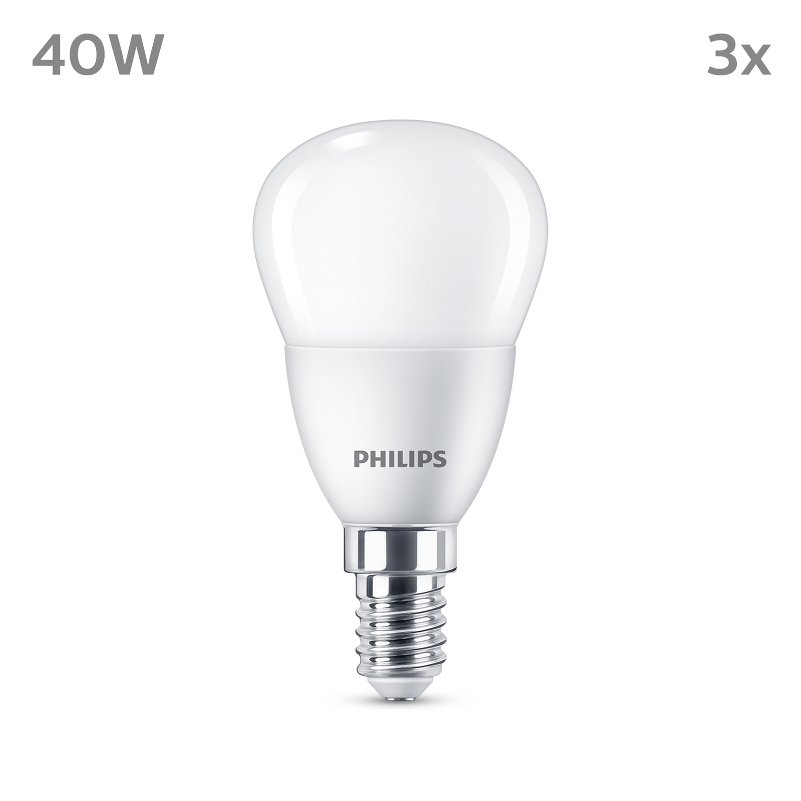 Philips LED bulb E14 4.9W 470lm 2700K matt x3