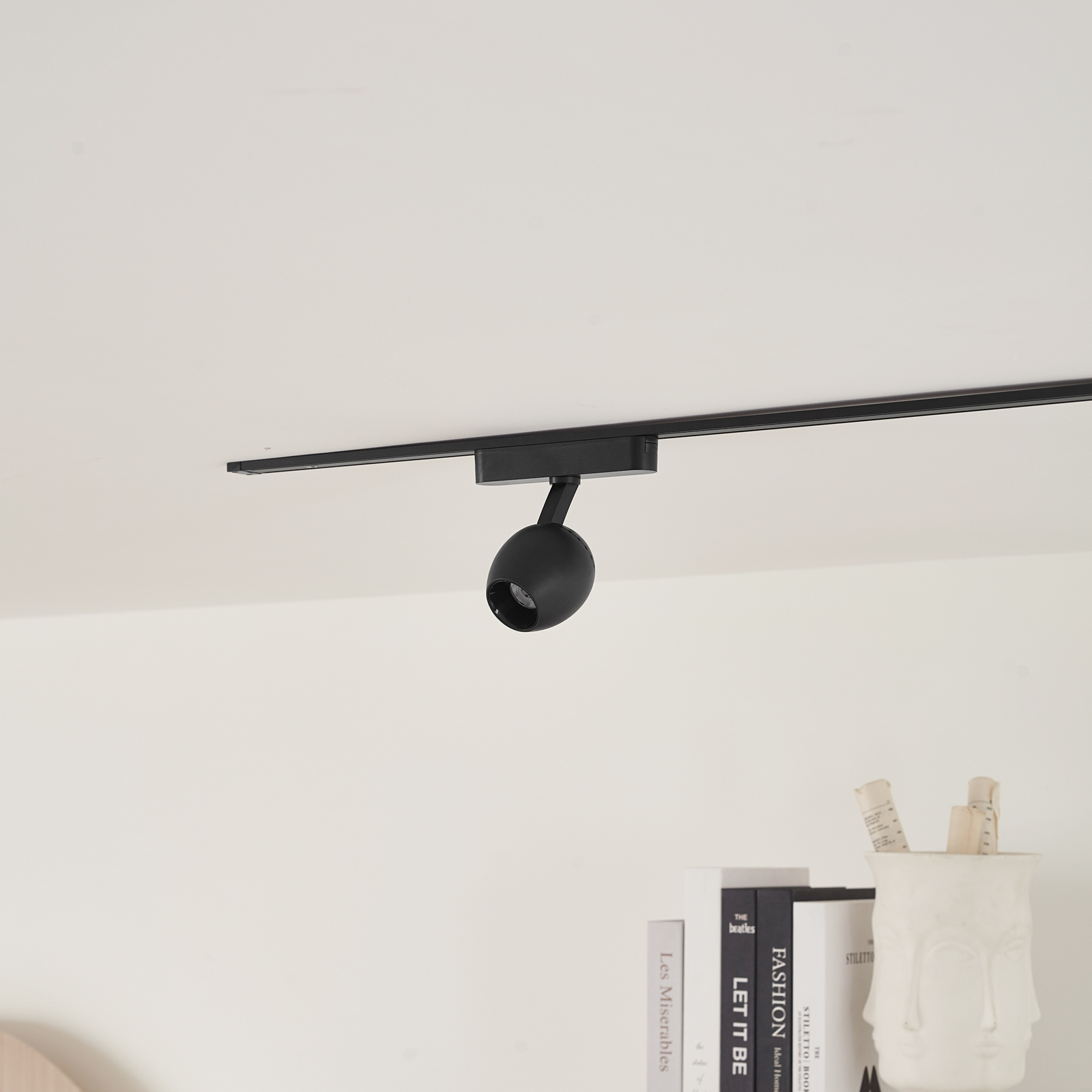 Lindby spot LED 48 V Lumaro, noir, Ø 6,2 cm, intensité variable