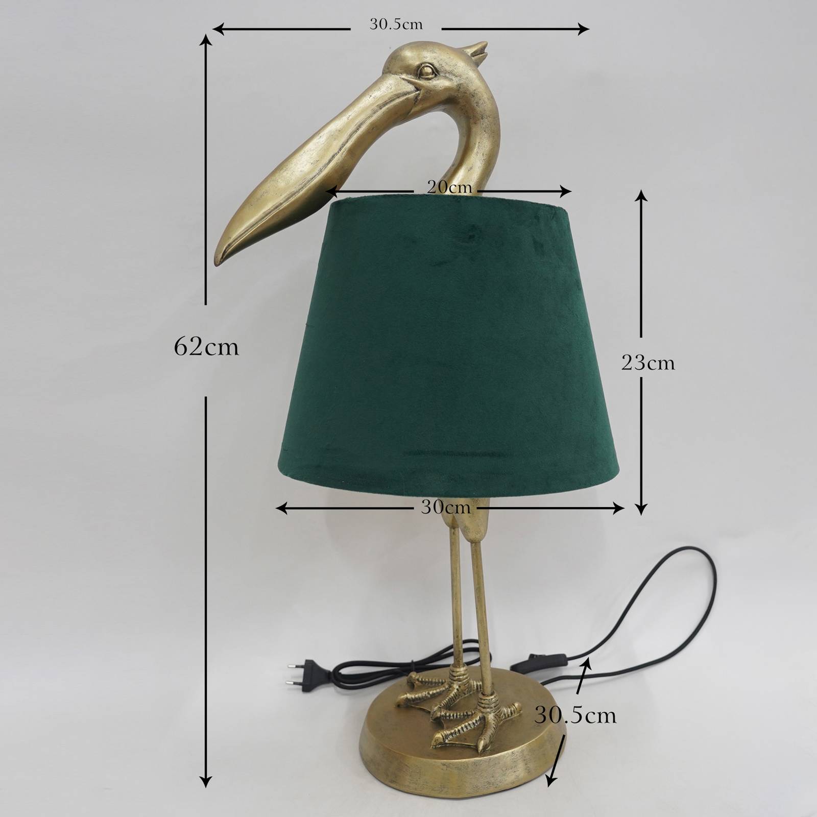 Lampa stołowa KARE „Pelican”, złota, len, wysokość 62 cm, E27