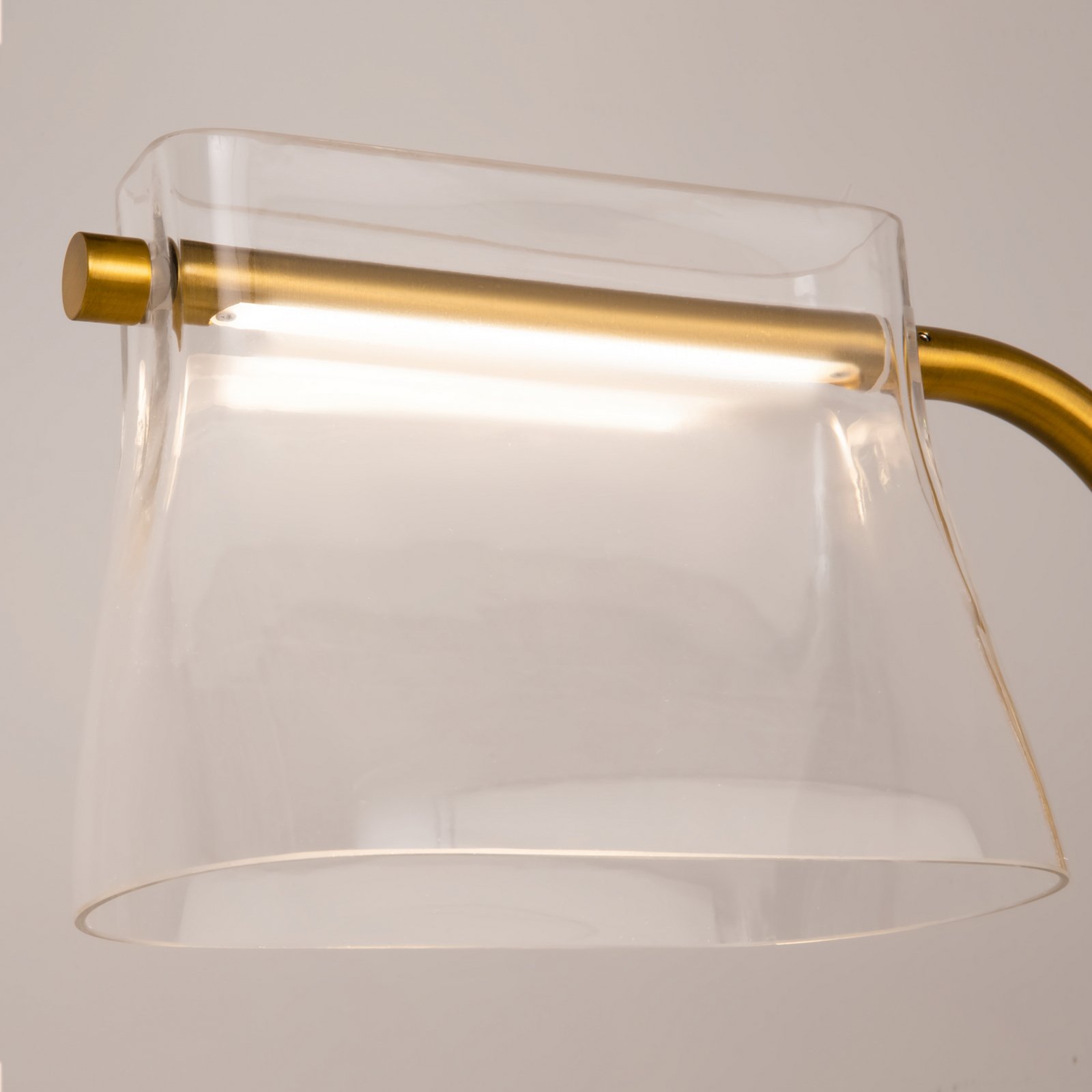 Maytoni glass floor lamp Cabaret, brass, height 126.5 cm